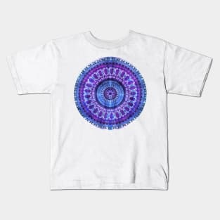 Vintage Purple Blue Mandala Kids T-Shirt